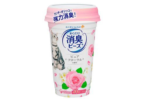  Unicharm Шарики дезодорирующие для кошачьего туалета. Нежный цветочный запах Pure Floral, фото 1 