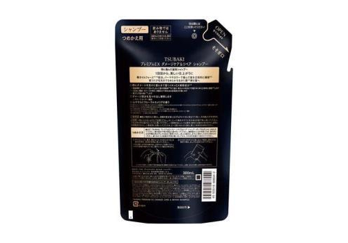  SHISEIDO Tsubaki Premium EX Damage & Repair Шампунь для волос интенсивно восстанавливающий, с маслом камелии, с ароматом камелии и цветов, сменная упаковка 300мл., фото 2 