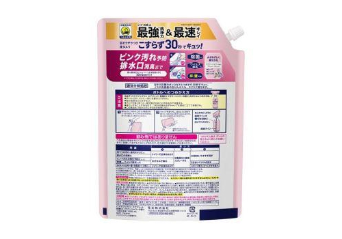  KAO Антибактериальное и дезодорирующее средство экспресс-действия для ванной комнаты Bath Magiclean Air Jet Sterilization EX Flower Shower с функцией длительного распыления сменная упаковка с цветочным ароматом 1000мл., фото 2 