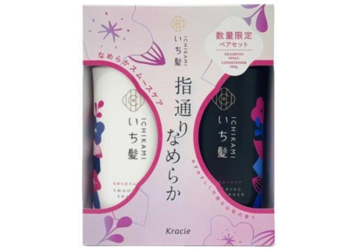  KRACIE Набор шампуня и кондиционера Ichikami для восстановления и предотвращения повреждений волос шампунь 480мл.+ кондиционер 480г., фото 1 