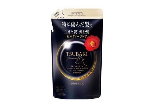  SHISEIDO Tsubaki Premium EX Damage & Repair Кондиционер для волос интенсивно восстанавливающий, с маслом камелии, с ароматом камелии и цветов, сменная упаковка 300мл., фото 1 