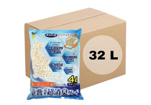  Super Cat Наполнитель бумажный для системных туалетов Deo-Toilet Nyantomo крупные гранулы коробка 4лХ8уп, фото 1 