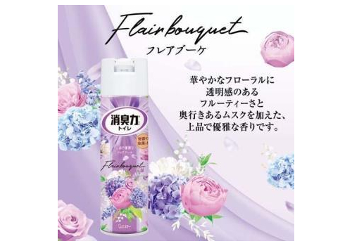  ST Освежитель воздуха для туалета "SHOSHU RIKI" (аэрозоль для туалета с антибактериальным эффектом «Изящный букет») 365 мл, фото 2 