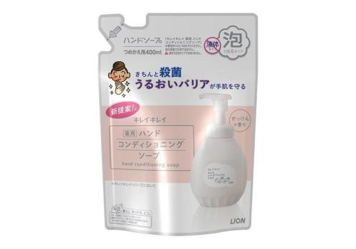  LION Увлажняющее мыло-пенка для рук Kirei Kirei Conditioning с антибактериальным эффектом и ароматом цветочного мыла, сменная упаковка 400мл., фото 1 