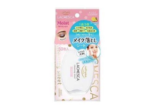  KOSE Увлажняющие салфетки "Softymo Lachesca Moist" для снятия макияжа на водной основе, размер 15 х 20 см, 50 шт., фото 1 