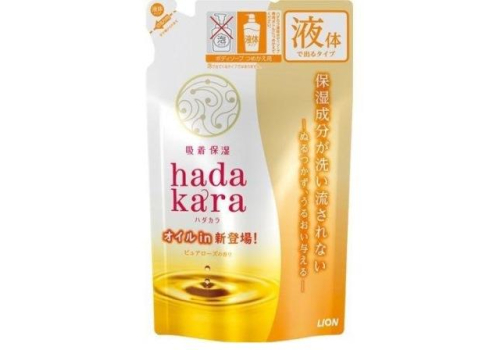  LION  Мыло для тела жидкое Hadakara с ароматом безупречной розы, 340мл, фото 1 