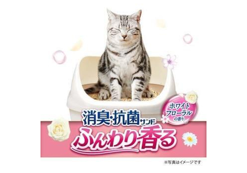  Unicharm Наполнитель цеолитовый для системных туалетов Deo-Toilet Nyantomo аромат цветов крупные гранулы, 3,8 л, фото 3 