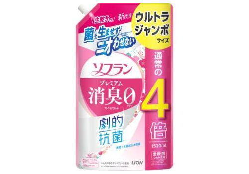  LION Кондиционер для белья Soflan Premium Floral Aroma с антибактериальным и дезодорирующим эффектом, с цветочно-ягодным ароматом, 1520мл запаска, фото 1 