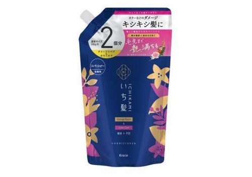  KRACIE Ichikami Damage Repair & Color Care Кондиционер для восстановления повреждений и ухода за цветом волос, с ароматом цветков лимона и цветущей вишни, сменная упаковка с крышкой 660мл., фото 1 