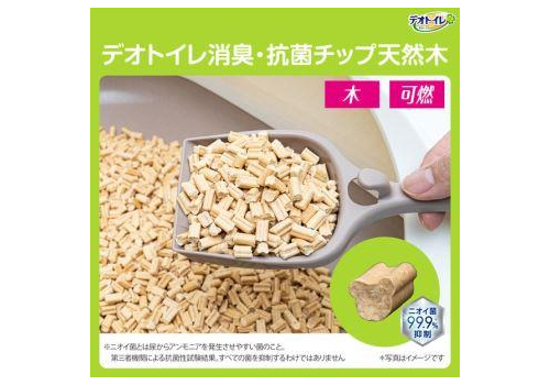  Unicharm Наполнитель древесный для системных туалетов Deo-Toilet Nyantomo крупные гранулы 4 л, фото 5 