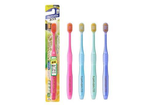  EBISU Зубная щётка с компактной головкой ОВАЛЬНОЙ формы ШИРОКАЯ 5-рядная зубная двухуровневой комбинированной щетиной и сверхтонкими кончиками щетинок средняя жёсткость, фото 2 