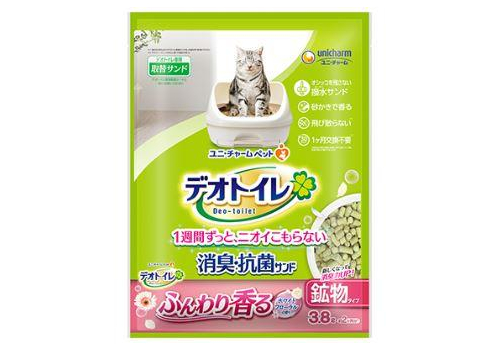  Unicharm Наполнитель цеолитовый для системных туалетов Deo-Toilet Nyantomo аромат цветов крупные гранулы, 3,8 л, фото 1 
