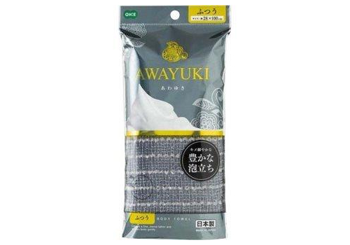  OHE AWAYUKI Массажная мочалка "Увлажняющая пена", средней жесткости, серая, 28Х100см., фото 1 