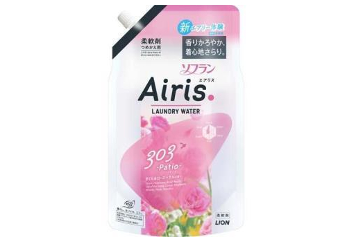  LION Прозрачный кондиционер для белья "Soflan Airis" с воздушным ароматом «Patio» (женский аромат) 850 мл, мягкая упаковка с крышкой, фото 1 