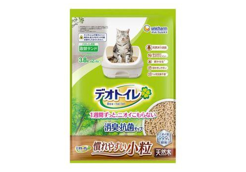  Unicharm Наполнитель древесный для системных туалетов Deo-Toilet Nyantomo мелкие гранулы 3,8 л., фото 1 