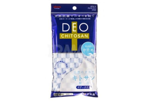  AISEN Deo-chitosan Массажная мочалка с хитозаном и дезодорирующим эффектом, жесткая, бело-голубая, 2, фото 1 