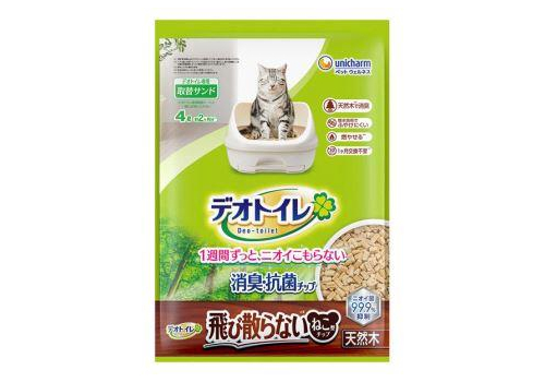  Unicharm Наполнитель древесный для системных туалетов Deo-Toilet Nyantomo крупные гранулы 4 л, фото 1 