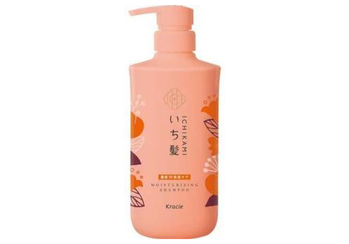  KRACIE Шампунь для интенсивного увлажнения поврежденных волос Ichikami Double Moisturizing Care Shampoo с ароматом абрикоса и цветущей горной вишни, помпа 480мл., фото 1 
