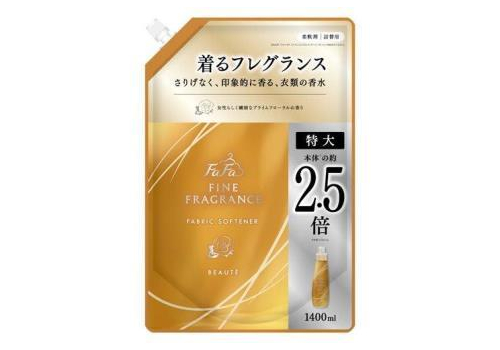  NS FaFa Кондиционер для белья Fine Fragrance Beaute с ароматом персика, розы и жасмина, сменная упаковка, 1400мл., фото 1 