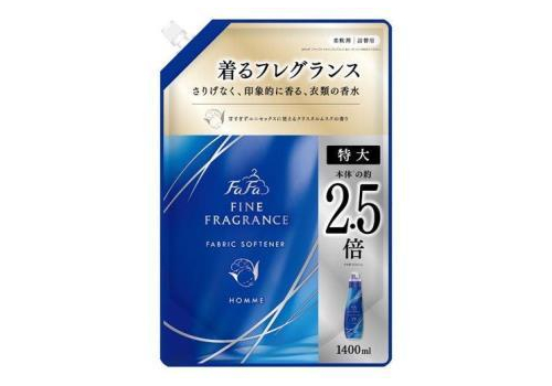  NS FaFa Кондиционер для белья Fine Fragrance Homme с ароматом бергамота и ландыша, сменная упаковка, 1400мл., фото 1 