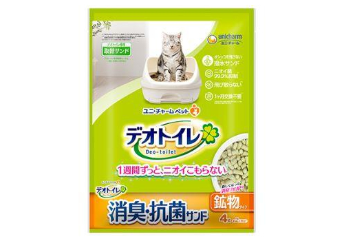  Unicharm Наполнитель цеолитовый для системных туалетов Deo-Toilet Nyantomo крупные гранулы 4 л, фото 1 