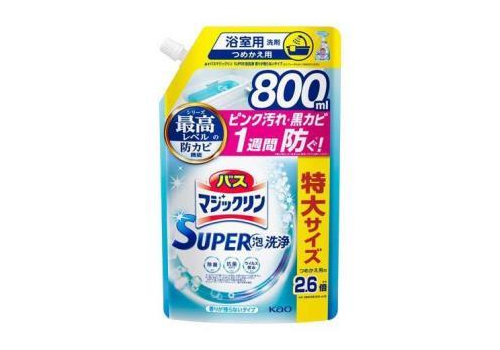  KAO Чистящее средство для ванной комнаты Magiclean Super Foam с антибактериальным эффектом без аромата запаска 800мл., фото 1 