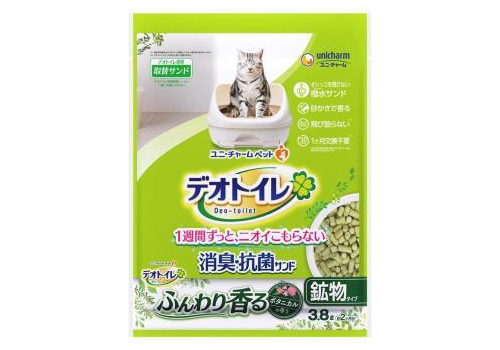  Unicharm Наполнитель цеолитовый для системных туалетов Deo-Toilet Nyantomo с растительным ароматом крупные гранулы 3,8 л, фото 1 