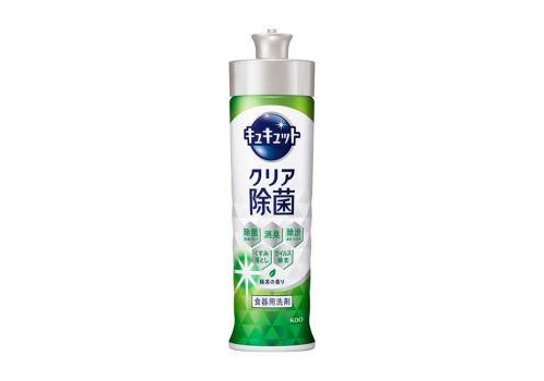 KAO Средство для мытья посуды и кухонных раковин CuCute с лимонной кислотой аромат зелёного чая от стойких загрязнений 220 мл флакон с дозатором, фото 1 