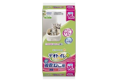  UNICHARM Пеленки для системного туалета Deo-Toilet для 2-ух и более кошек 16шт, фото 1 