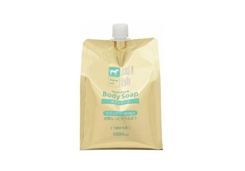  KUMANO YUSHI Жидкое мыло для тела с лошадиным маслом и гиалуроновой кислотой Horse Oil Body Soap сменный блок, 1000мл., фото 1 