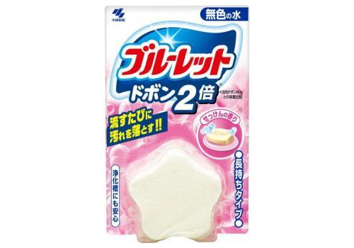  KOBAYASHI Bluelet Dobon Double Soap Таблетка для бачка унитаза очищающая и дезодорирующая, с ароматом мыла и чистоты, 120г., фото 1 