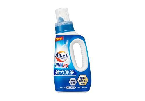  KAO Концентрированное жидкое средство для стирки Attack Antibacterial EX с антибактериальным эффектом с ароматом чистой свежести 750г, фото 1 