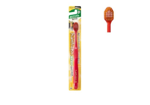  EBISU Compact Regular Широкая 6-рядная зубная щётка с головкой алмазной формы, двухуровневой комбинированной щетиной и сверхтонкими кончиками щетинок, 1 шт, средняя жёсткость, фото 1 