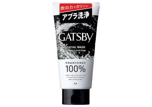  MANDOM Мужская пенка для умывания с угольной пудрой Gatsby Facial Wash Strong Clear Foam с освежающим цитрусовым ароматом, 130г., фото 1 