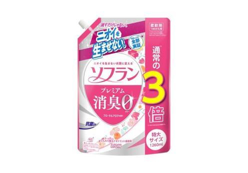  LION Кондиционер для белья Soflan Premium Floral Aroma с антибактериальным и дезодорирующим эффектом, с цветочно-ягодным ароматом, 1260мл запаска, фото 1 