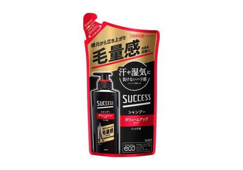  KAO Мужской шампунь "Success" для тщательного очищения, удаления неприятного запаха и придания объёма «Эффект густоты» 280 мл, сменная упаковка, фото 1 
