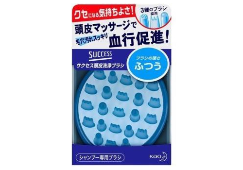  KAO Массажная щётка "Success" с резиновыми пальчиками для мытья волос и кожи головы, средней жёсткости, фото 3 