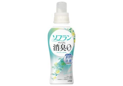  LION Кондиционер для белья "SOFLAN – Premium Deodorizer" (мощный антибактериальный эффект для защиты от неприятного запаха – натуральный фруктовый аромат) 480 мл, фото 1 