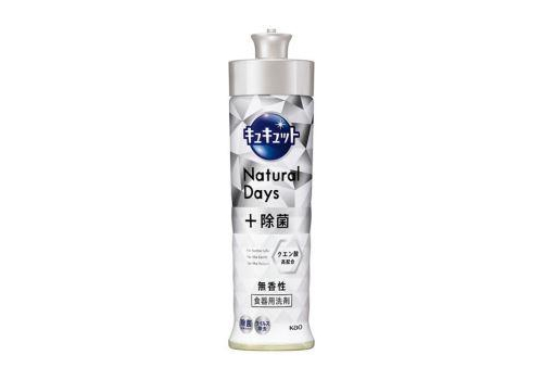  KAO Средство для мытья посуды и кухонных раковин с лимонной кислотой CuCute Natural Days+ (без аромата от стойких загрязнений 220 мл дозатор, фото 1 