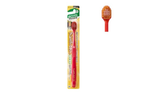  EBISU Compact Super Soft широкая 6-рядная зубная щётка с головкой алмазной формы, двухуровневой комбинированной щетиной и сверхтонкими кончиками щетинок, 1 шт, фото 1 
