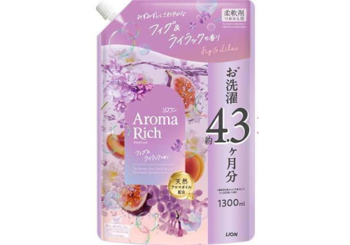  LION Aroma Rich кондиционер для белья аромат: инжир,сирень запаска с крышкой 1300мл, фото 1 
