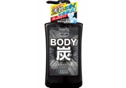  KOSE Mens Softymo Body Soap Charcoal Мужское жидкое мыло для тела, c древесным углем, для глубокого очищения и ухода, с цитрусовым ароматом, 550мл., фото 1 