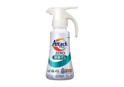  KAO Attack Zero for Room Drying One Hand Type Жидкое средство для стирки суперконцентрированное, антибактериальное, для сушки белья в помещении, с легким ароматом солнечного бриза, флакон с дозатором 380г, фото 1 