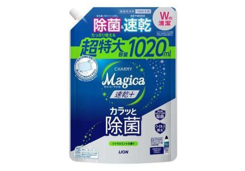  LION Средство для мытья посуды Charmy Magica+ с ароматом цитруса и мяты сменный блок 1020мл, фото 1 