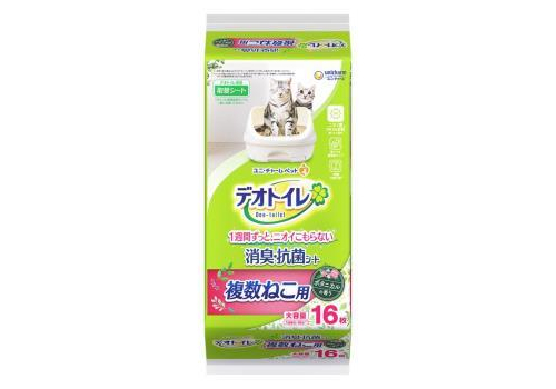  UNICHARM Пеленки для системного туалета Deo-Toilet для 2-ух и более кошек с растительным ароматом 16шт, фото 1 