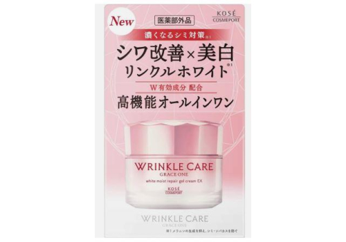  KOSE Grace One Wrinkle Care White Moist Repair Gel Cream Антивозрастной восстанавливающий крем гелевого типа (7в1), выравнивающий тон кожи,100г., фото 2 